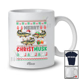 Personalized Custom Name Merry Christmusk; Humorous Christmas Sweater Three Musky Fisher T-Shirt