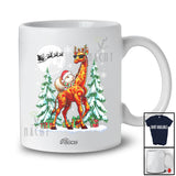 Personalized Custom Name Guinea Pig Riding Giraffe Reindeer; Fantastic Christmas Trees Animal T-Shirt