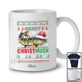 Personalized Custom Name Merry Christmusk; Humorous Christmas Sweater Musky Fisherman T-Shirt