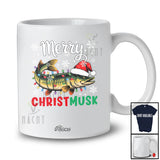 Personalized Custom Name Merry Christmusk; Humorous Christmas Santa Musky Fisherman T-Shirt