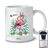 Personalized Custom Name Guinea Pig Riding Flamingo Reindeer; Fantastic Christmas Trees Animal T-Shirt