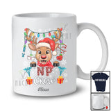Personalized Custom Name NP Crew; Lovely Christmas Leopard Reindeer Face; Nurse Group T-Shirt