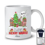 Personalized Custom Name Just A Merry Warus; Lovely Christmas Three Santa Elf Warus X-mas Tree T-Shirt