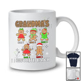 Personalized Grandma's Favorite Batch; Lovely Christmas Custom Name Gingerbread Family Baking T-Shirt
