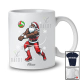 Personalized Custom Name Black African Santa Playing Volleyball; Joyful Christmas Afro Player T-Shirt