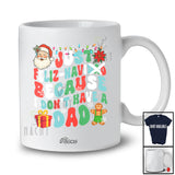 Personalized Custom Name Feliz Navi-dad Don't Have Dad; Joyful Christmas Navidad Groovy Santa T-Shirt