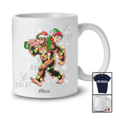 Personalized Custom Name Santa Bigfoot Stolen Elf; Humorous Christmas Lights Family T-Shirt