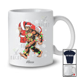 Personalized Custom Name Santa Bigfoot Stolen Santa; Humorous Christmas Lights Family T-Shirt