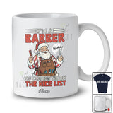 Personalized Custom Name I'm A Barber I'm On Nice List; Amazing Christmas Santa Jobs T-Shirt