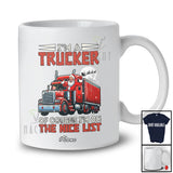 Personalized Custom Name I'm A Trucker I'm On Nice List; Amazing Christmas Santa Jobs T-Shirt