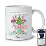 Personalized Custom Name Flockin' Around The Christmas Tree; Joyful X-mas Sweater Flamingo T-Shirt