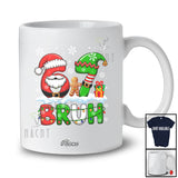 Personalized Custom Name 67 Bruh; Humorous Christmas Lights Six Seven Santa Elf Family T-Shirt