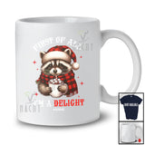 Personalized Custom Name First Of All I'm A Delight; Wonderful Christmas Plaid Santa Raccoon Coffee T-Shirt