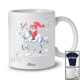 Personalized Custom Name Gnome Riding Horse Reindeer; Lovely Christmas Light Farmer T-Shirt