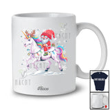 Personalized Custom Name Gnome Riding Unicorn Reindeer; Lovely Christmas Light Group T-Shirt