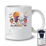 Personalized Custom Name Collection Wine of Glasses Witch Pumpkin; Joyful Halloween Drinking T-Shirt