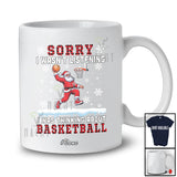 Personalized Custom Name I Wasn't Listening Basketball; Joyful Christmas Santa Playing Player T-Shirt