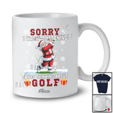 Personalized Custom Name I Wasn't Listening Golf; Joyful Christmas Santa Playing Player T-Shirt