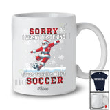 Personalized Custom Name I Wasn't Listening Soccer; Joyful Christmas Santa Playing Player T-Shirt