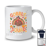 Personalized Custom Name Gobble Squad; Amazing Thanksgiving Fall Turkey; Women Family T-Shirt