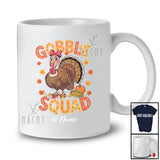 Personalized Custom Name Gobble Squad; Amazing Thanksgiving Leopard Turkey; Women Family T-Shirt