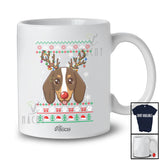 Personalized Custom Name Christmas Reindeer Dachshund Face; Lovely Sweater Ornaments Lights T-Shirt