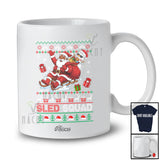 Personalized Custom Name Sled Squad; Merry Christmas Sweater Black Afro Santa Snowman Sleigh T-Shirt