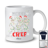 Personalized Custom Name Merry Chef; Joyful Christmas Lights Three Santa Dancing Jobs T-Shirt