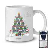 Personalized Custom Name Chartreux Christmas Tree Snowman; Lovely X-mas Lights Family T-Shirt