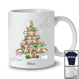 Personalized Custom Name Burmese Cat Christmas Tree Snowman; Lovely X-mas Lights Family T-Shirt