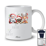 Personalized Custom Name Santa Pug Reindeer; Adorable Christmas Pug Owner Lover T-Shirt