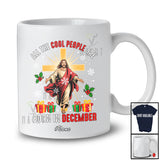 Personalized Custom Name Cool People Are Born In December; Joyful Christmas Jesus Cross T-Shirt