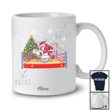 Personalized Custom Name Wrestling Santa With Snowman; Joyful Christmas Lights Tree Sport Lover T-Shirt