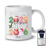 Personalized Custom Name Goodbye 2025 Hello 2026; Happy Christmas New Year Together Family T-Shirt