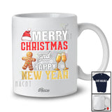 Personalized Custom Name Merry Christmas Happy New Year; Cheerful Santa Gingerbread Family T-Shirt