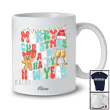 Personalized Custom Name Merry Christmas Happy New Year; Lovely Gingerbread Girls Groovy T-Shirt