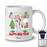 Personalized Custom Name Merry Christmas Happy New Year; Lovely Santa Unicorn Lover X-mas Tree T-Shirt