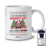 Personalized Custom Name On Santa's Naughty List; Humor Christmas Sweater Opossum Drinking T-Shirt
