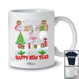 Personalized Custom Name Merry Christmas Happy New Year; Lovely Santa Flamingo Lover X-mas Tree T-Shirt