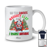 Personalized Custom Name On Santa's Naughty List; Humor Christmas Santa Opossum Drinking T-Shirt