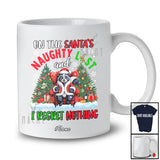 Personalized Custom Name On Santa's Naughty List; Humor Christmas Santa Skunk Drinking T-Shirt