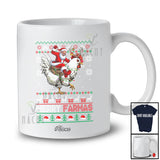 Personalized Custom Name Merry Farmas; Joyful Christmas Sweater Santa Farmer Riding Chicken T-Shirt