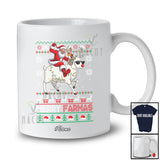 Personalized Custom Name Merry Farmas; Joyful Christmas Sweater Santa Farmer Riding Sheep T-Shirt