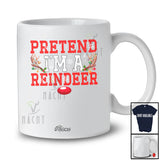 Personalized Custom Name Pretend I'm A Reindeer; Joyful Christmas Reindeer Face Cosplay; Family T-Shirt