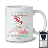 Personalized Custom Name Merry Farmas; Joyful Christmas Sweater Santa Farmer Riding Goose T-Shirt