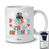 Personalized Custom Name Pretend I'm A Snowman; Joyful Christmas Snowman Face; Groovy T-Shirt