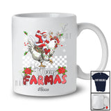 Personalized Custom Name Merry Farmas; Joyful Christmas Santa Farmer Riding Chicken Reindeer T-Shirt