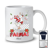 Personalized Custom Name Merry Farmas; Joyful Christmas Santa Farmer Riding Goose Reindeer T-Shirt