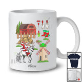 Personalized Custom Name Santa Farmer Riding Horse Reindeer; Humorous Christmas Farming T-Shirt