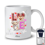 Personalized Custom Name LOVE Dog And Coffee; Lovely Valentine's Day Plaid Heart Chihuahua T-Shirt